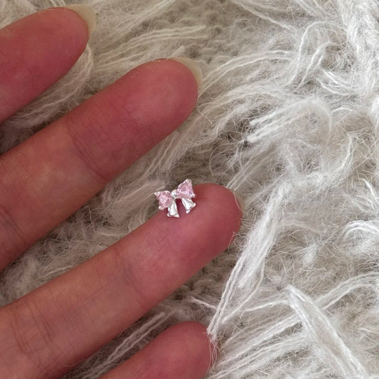 E廠【XDQ10287E】999純銀甜美精緻蝴蝶結耳環女輕奢氣質粉鋯小清新百搭耳飾潮
 26.04-3