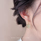 C廠【4086】玻璃貓眼石心型簡約法式耳環女氣質優雅通勤文藝愛心耳飾 24.05-4