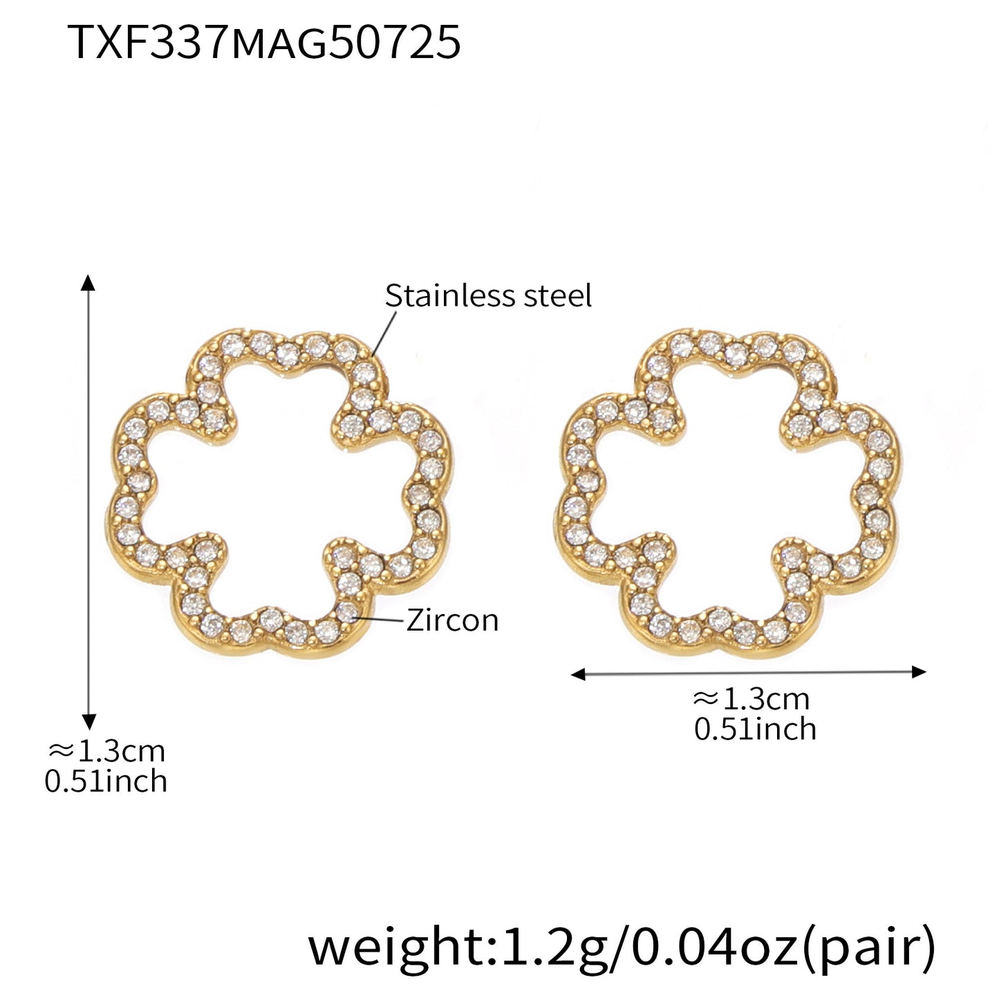 B廠【TXP337】超閃5A鋯石四葉花小鑽手鍊耳環項鍊套組不鏽鋼精緻女士飾品 25.08-1