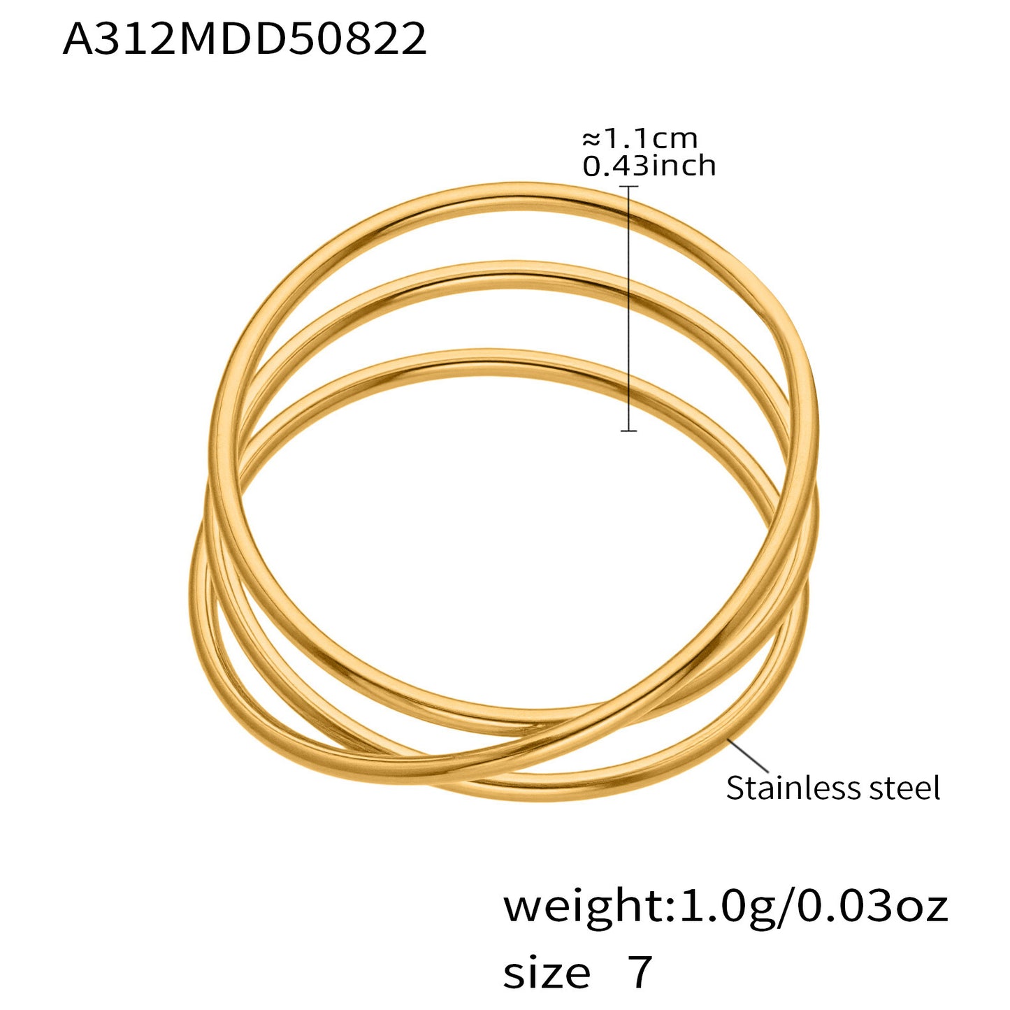B廠【A309】超閃5A鋯石小鑽尾戒三件組戒指不鏽鋼18k鍍金飾品跨境rings
 25.10-1