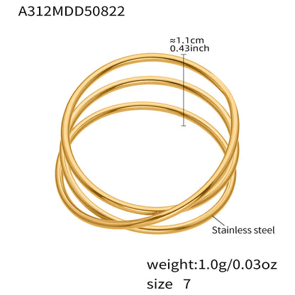 B廠【A309】超閃5A鋯石小鑽尾戒三件組戒指不鏽鋼18k鍍金飾品跨境rings
 25.10-1