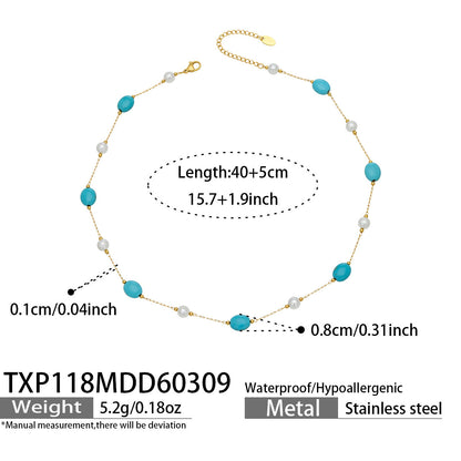 B廠【TXP114】多巴胺彩色小方塊碎石手工製作串珠項鍊手鍊套裝歐美簡約時尚飾品
 26.03-3