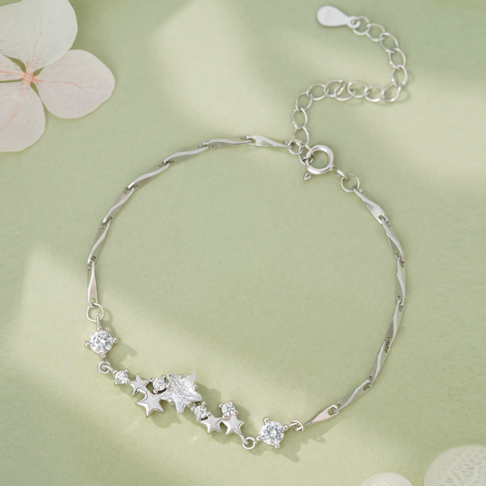 D廠【YC5136SL】純銀S925溫柔星星手鍊女輕奢小眾獨特精緻高級甜美優雅手飾
 25.12-3