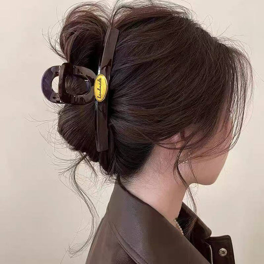 C廠【X144】韓國高級感字母抓夾女大號後腦勺盤髮夾子簡約小眾髮卡大號鯊魚夾
 26.04-4