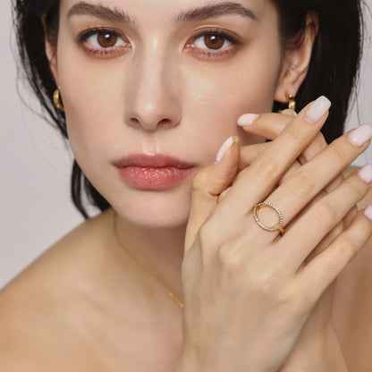 B廠【A971】鴿子蛋水滴超閃CNC鑲鋯石戒指側開口可調不鏽鋼保色尾戒 25.01-4