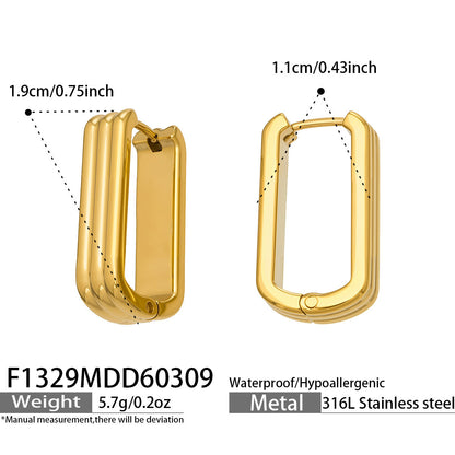 B廠【F1329】跨國新款優雅時尚耳環歐美輕奢百搭幾何設計耳環不鏽鋼鍍18k真金
 26.03-3