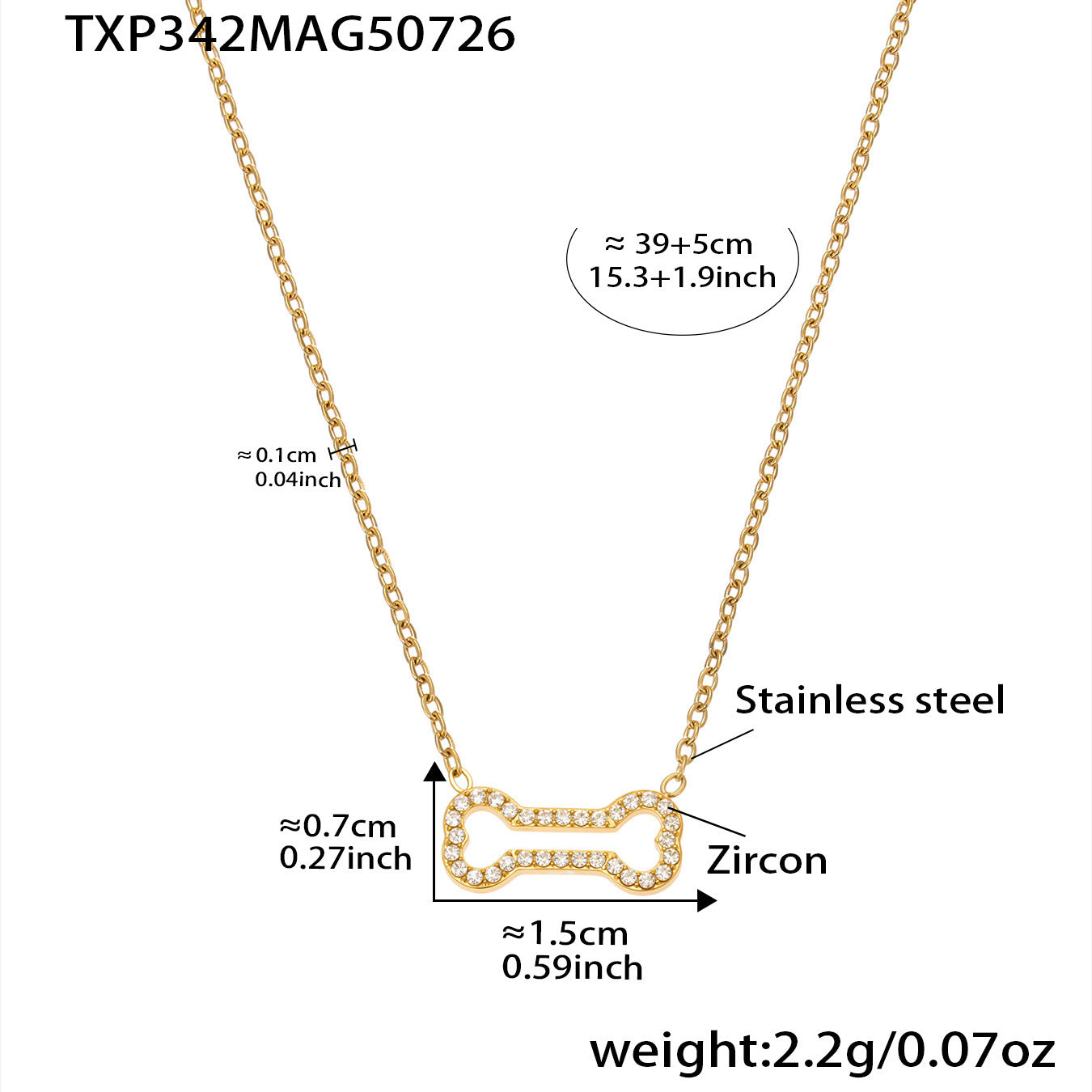 B廠【TXP342】全新中式飾品不銹鋼5A鋯石小辣椒狗骨頭個性雙層項鍊手鍊套裝 25.08-1