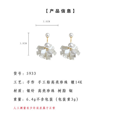 A廠【5933】森系超仙~清新甜美立體手工花朵耳環女 一款兩戴氣質優雅耳飾 25.05-1