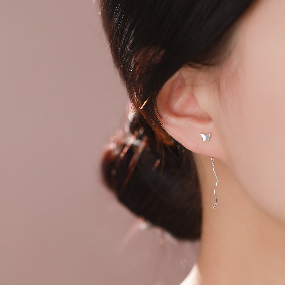 D廠【YC2871E】足銀S999蝴蝶耳線新款精緻韓風簡約養耳洞小眾百搭個性耳飾
 26.02-4
