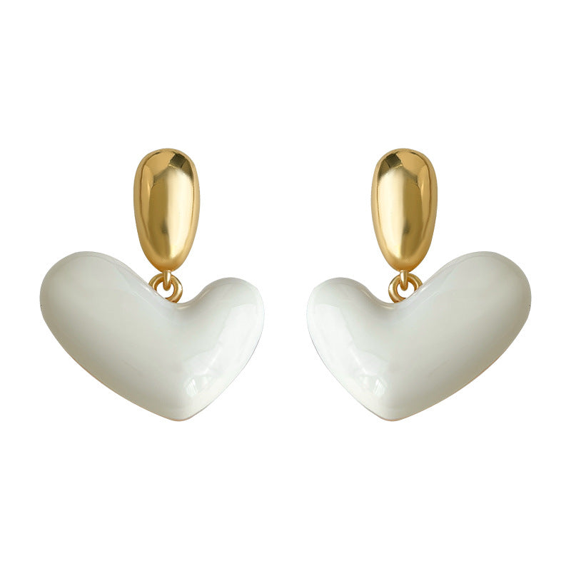 A廠【7108】法式愛心耳環2025新款爆款高級感純銀針耳環女小眾獨特百搭耳飾品
 25.11-3