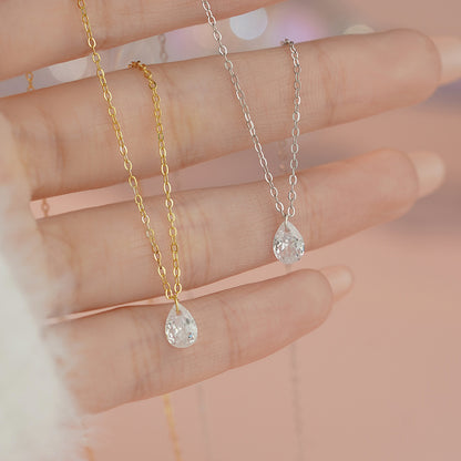 D廠【YC1505N】S925純銀輕奢水滴鋯石項鍊小眾簡約高級感小眾鎖骨鏈 25.03-4