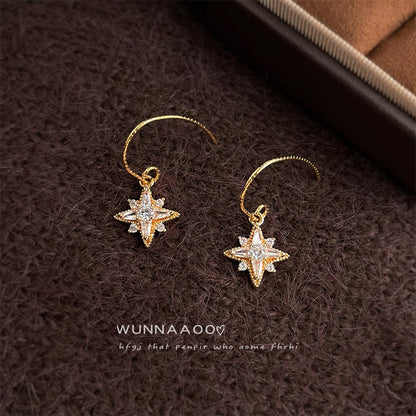 A廠【7066】時尚高級感輕奢風簡約通勤微鑲鋯石芒星耳飾新款爆款飾品
 25.11-2