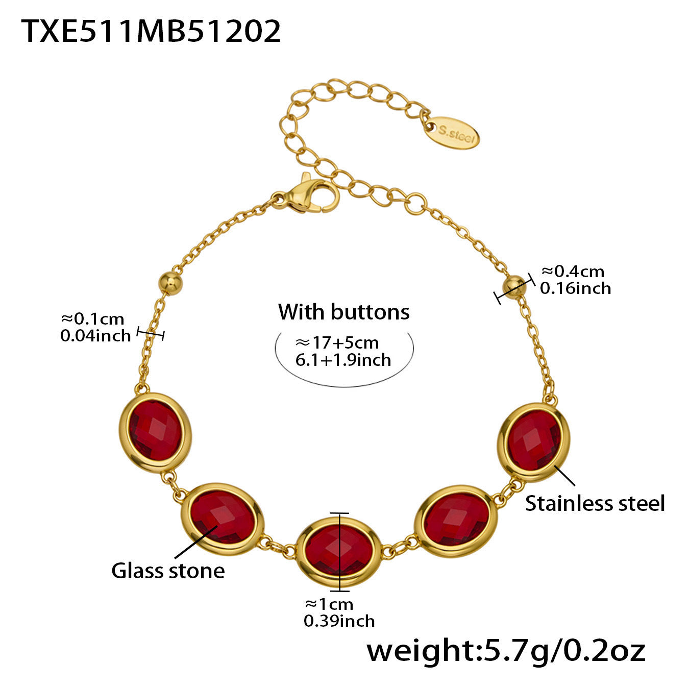 B廠【TXP511】不鏽鋼幾何橢圓切面玻璃石包邊項鍊手鍊耳環組鍍18k金跨國首飾
 25.12-2