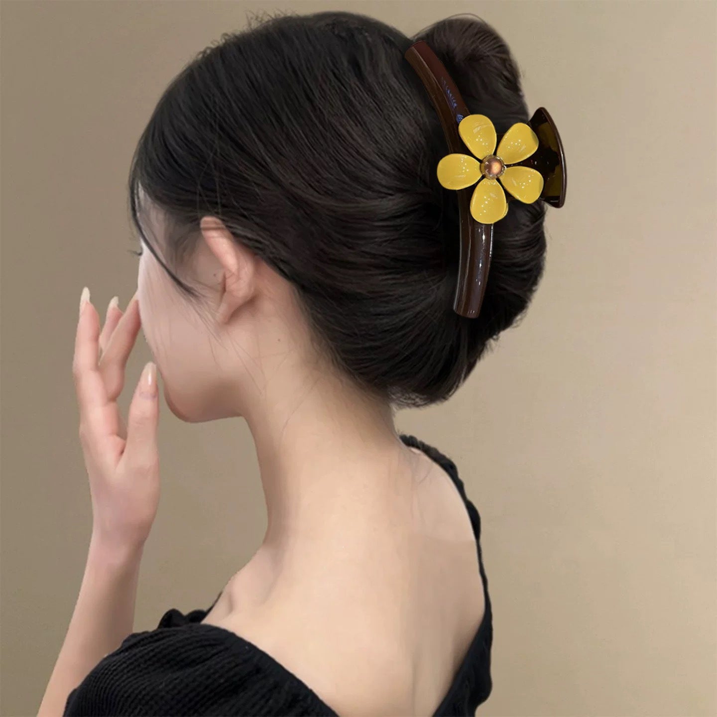 C廠【X130】氣質醋酸花朵抓夾大號女2026年新款高級感後腦勺盤髮鯊魚夾子頭飾
 26.04-3