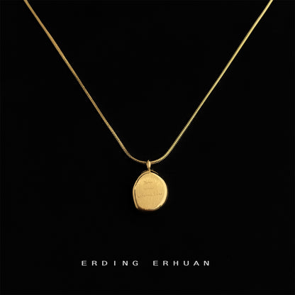 A廠【5662】304不鏽鋼鍍18K真金高保色時尚通勤簡約高品質鎖骨鏈字母項鍊 25.03-1