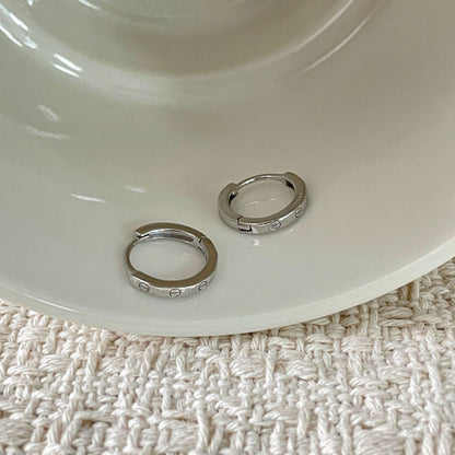 E廠【XDQ10321E】S999純銀復古個性黑色滴油耳環小眾高級感素圈耳環百搭耳飾女
 26.01-1