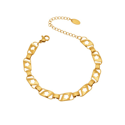 B廠【E079】ins時尚潮流網紅同款鏤空花型手鍊 情侶小眾設計感個性百搭手飾
 26.02-1