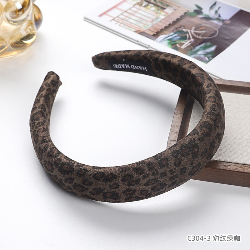 C廠【C304】復古豹紋髮箍韓版新款髮飾女氣質海綿髮捆頭扣甜酷風高顱頂頭箍
 25.11-4「C廠-單筆結帳需滿，NT$500出貨(不含運費)」