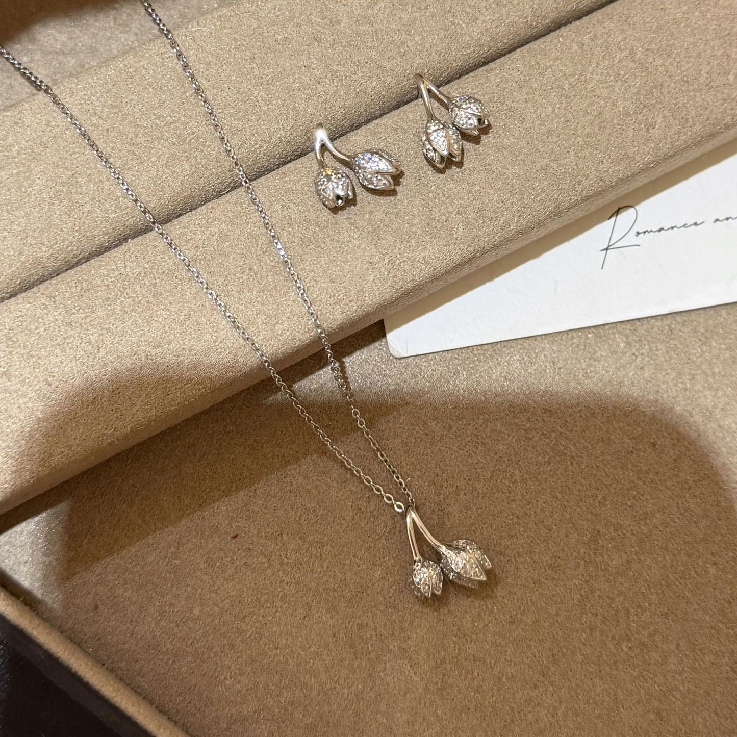 E廠【XDQ0692N】925純銀小清新鬱金香項鍊女輕奢小眾設計感鎖骨鏈通勤百搭款
 26.03-1