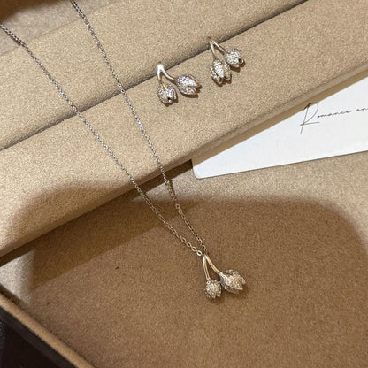 E廠【XDQ0692N】925純銀小清新鬱金香項鍊女輕奢小眾設計感鎖骨鏈通勤百搭款
 26.03-1