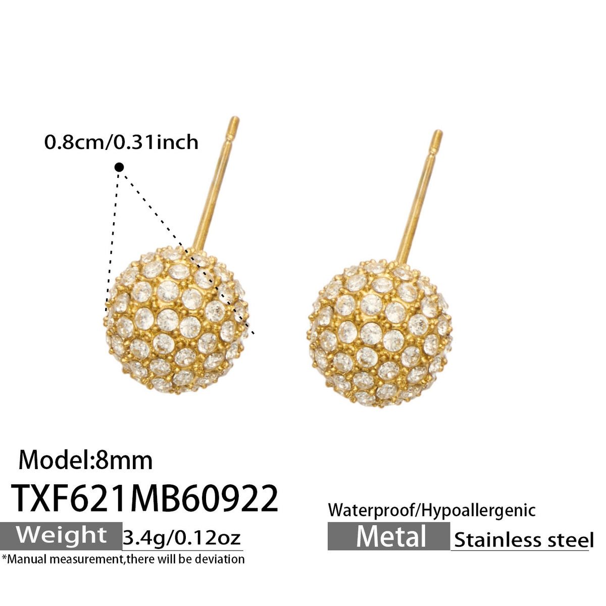 B廠【TXP621】 5A鋯石球體吊墜耳環手鍊項鍊飾品套裝
 26.09-4