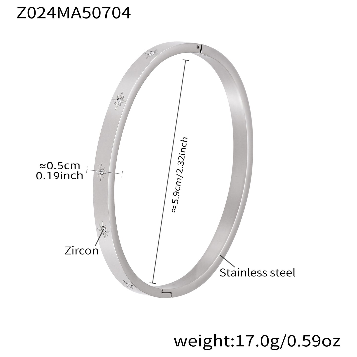 B廠【Z024】跨境新款簡約鈦鋼時尚鑲鑽素圈手鐲女歐美時尚女士手鐲手飾 25.07-2