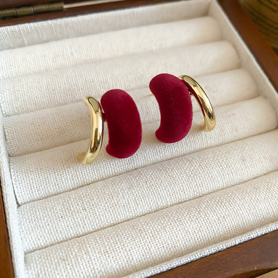 A廠【HE29252】925銀針植絨C型耳環秋冬輕奢高級感耳環2025新款時尚日常百搭耳飾女
 25.11-2