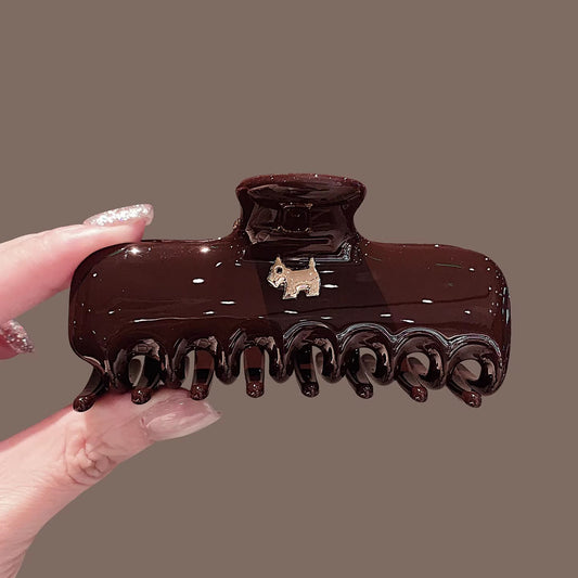 C廠【Y1071】高級感小狗抓夾女時髦氣質簡約百搭後腦勺盤髮夾鯊魚夾新款髮飾
 26.01-2