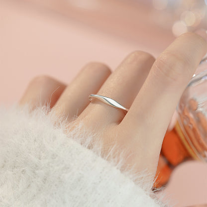 D廠【YC4353R】S999足銀簡約莫比烏斯戒指女新款清新七夕情人節禮物戒指 25.03-4