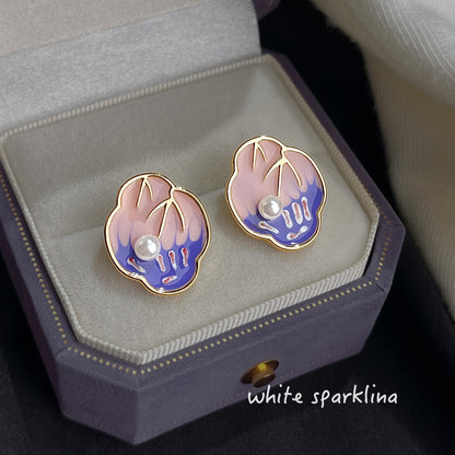 A廠【7162】國潮新中式琺瑯滴釉手工彩繪s925銀針新款時尚高級感耳環耳飾
 25.12-1