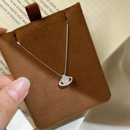 E廠【XDQ1784N】S925純銀精緻環繞愛心項鍊女超閃心形鋯石鎖骨鏈小眾高級感潮
 25.11-4