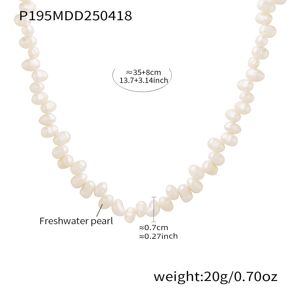 B廠【P195】新款巴洛克淡水珍珠串珠鎖骨項鍊ins小眾夏日熱銷款飾品女 25.04-4
