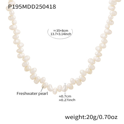 B廠【P195】新款巴洛克淡水珍珠串珠鎖骨項鍊ins小眾夏日熱銷款飾品女 25.04-4
