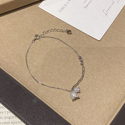 E廠【XDQ0810S】S925純銀鈴蘭花手鍊女時尚簡約立體花朵百搭手飾小眾輕奢
 25.11-4