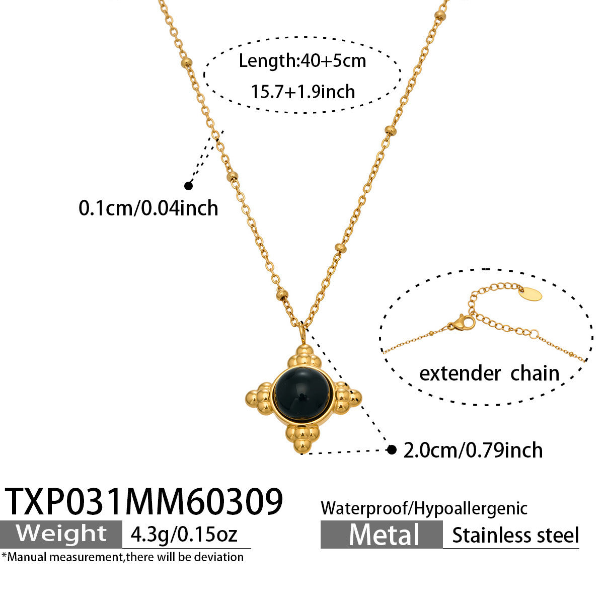 B廠【TXP031】新中式簡約黑瑪瑙吊墜耳環古風新品不銹鋼項鍊小眾設計感飾品套裝
 26.03-3