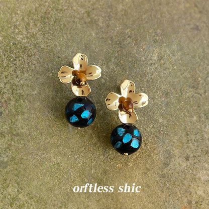 A廠【6926】原創設計文藝復古手工琉璃耳環中古風新款耳環氣質高級感耳環
 25.10-3