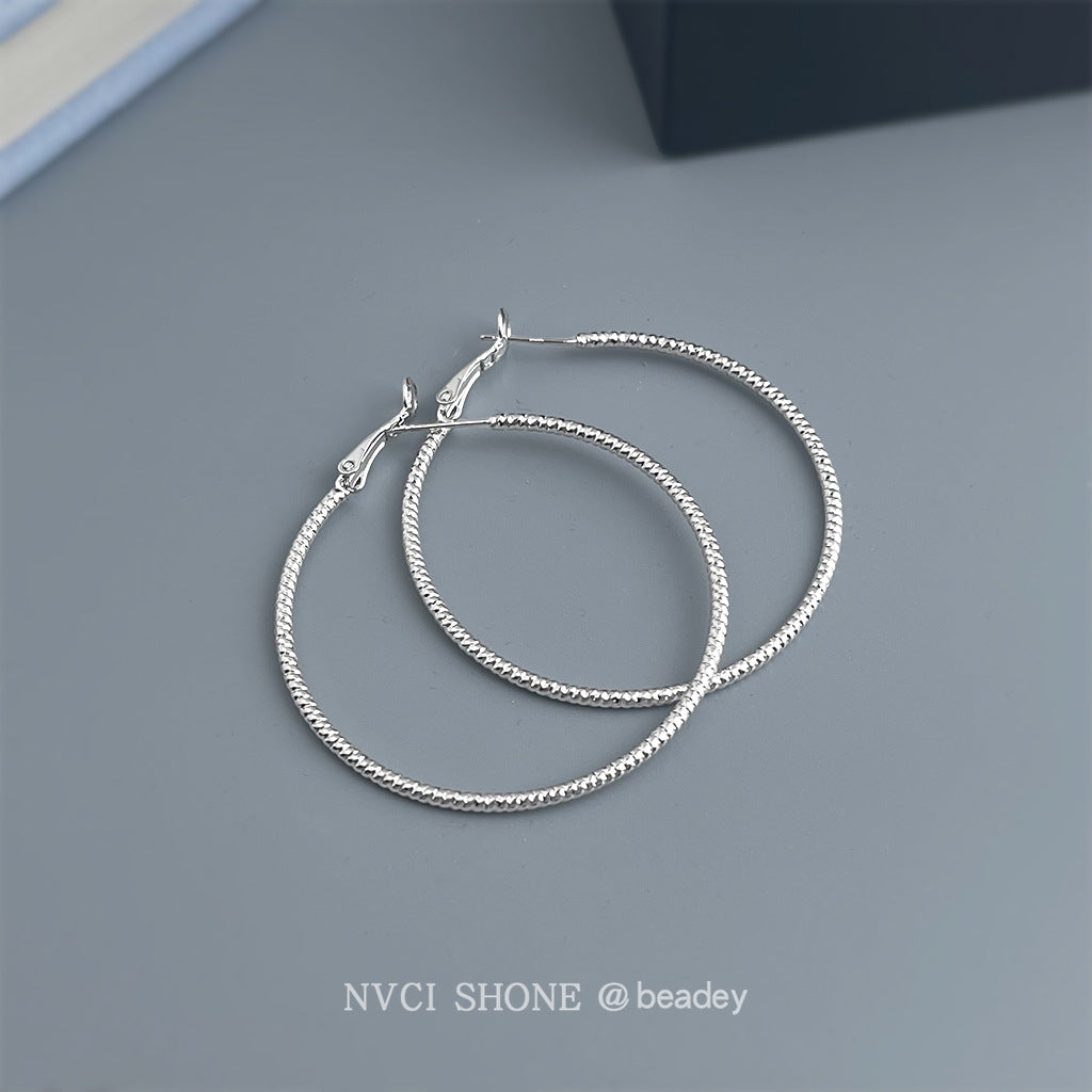 A廠【7165】時尚個性冷淡風大耳圈圓圈銀針高級感通勤百搭耳環
 25.11-4