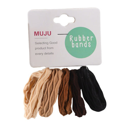 C廠【B246】5條卡裝髮圈高彈性毛巾圈無接縫髮繩時尚提花波浪頭繩無痕皮筋 25.03-2「C廠-單筆結帳需滿，NT$500出貨(不含運費)」