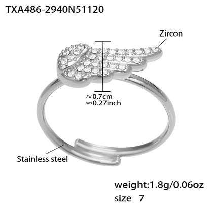 B廠【TXP486】超閃5A鋯石小翅膀造型手鍊項鍊耳環戒指組不鏽鋼鍍18k金
 25.11-4