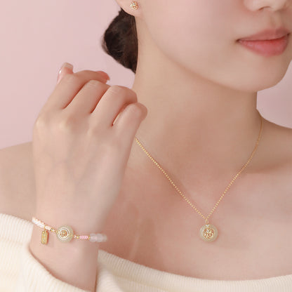 D廠【YC0961N】原創純銀S925福到平安扣福馬耳環氣質鎖骨鍊和田玉手鍊首飾
 26.01-1