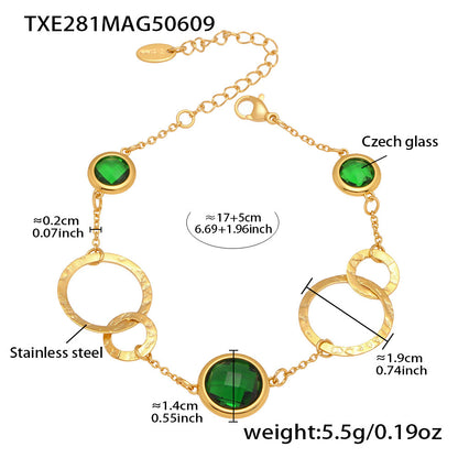B廠【TXE281】超閃透亮捷克玻璃圓環手鍊精緻高級商品珠寶飾品 25.06-3