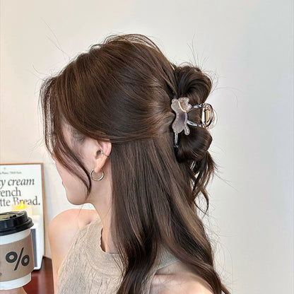 C廠【X762】甜美小貓抓夾女2026新款夏季高級感鯊魚夾後腦勺髮夾頭飾頭髮夾子
 26.08-4「C廠-單筆結帳需滿，NT$500出貨(不含運費)」