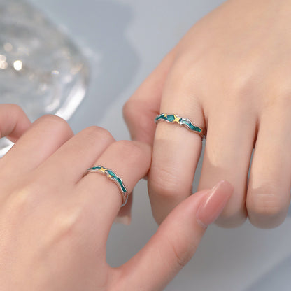 D廠【YC3062R】原創足銀S999四芒星滴油情侶對戒夢幻氛圍感清新溫柔小眾手飾
 26.01-1