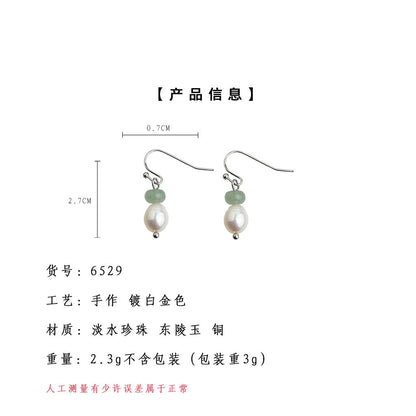 A廠【6529】天然淡水珍珠文藝復古景區飾品宮廷風手工新款耳環耳環 25.08-2