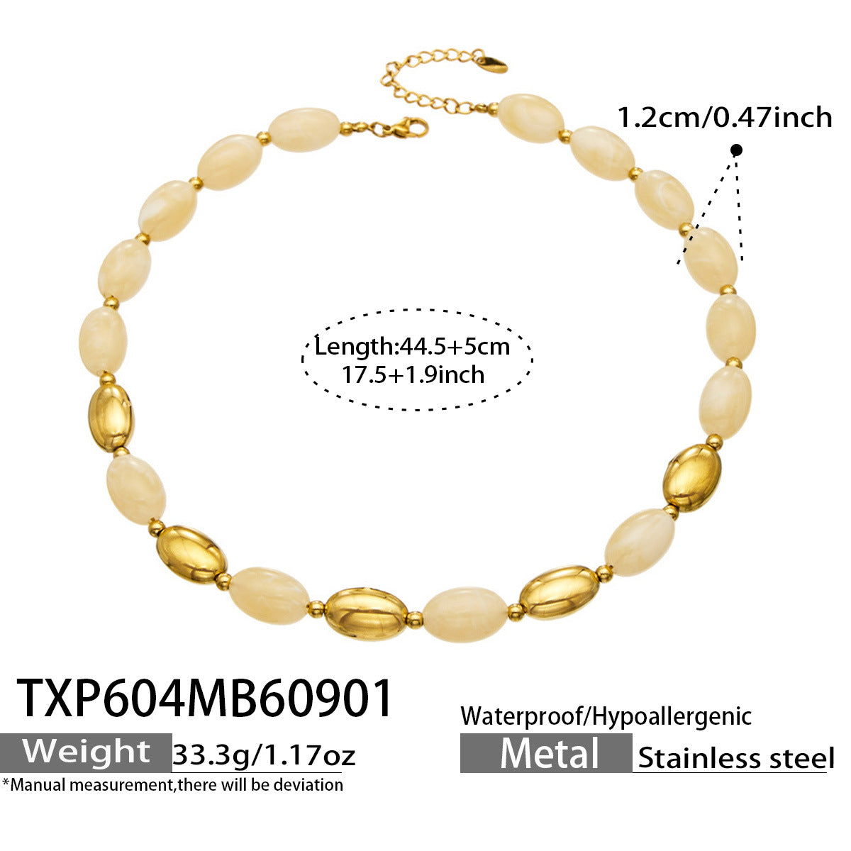 B廠【TXP604】歐美跨境多巴胺串珠不銹鋼鍍金項鍊時尚百搭甜美鎖骨鏈手鍊女套裝
 26.09-1