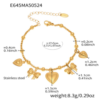 B廠 【E638】INS風不鏽鋼18k真金5A鋯石幾何多配件DIY手鍊腳鍊夏日飾品 25.06-1