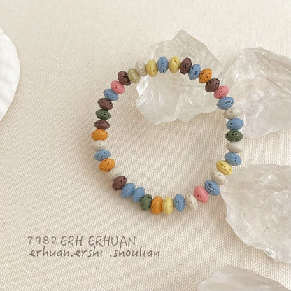 A廠【5612】真的火山石手鍊！春夏新款設計感彩色甜美時尚手飾飾品貨源女 25.02-4