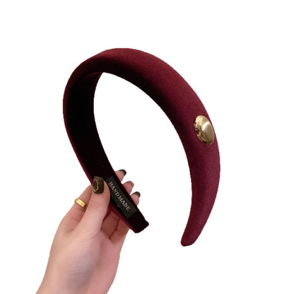 C廠【Y985】新年聖誕復古絲絨金標髮箍女洋氣時尚高顱頂氣質顯白百搭頭箍髮飾
 25.12-4「C廠-單筆結帳需滿，NT$500出貨(不含運費)」