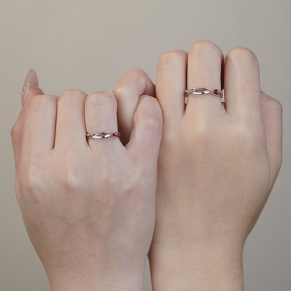 D廠【YC3106R】S999足銀紅線莫比烏斯戒指輕奢小眾開口戒簡約情侶戒指 25.02-2
