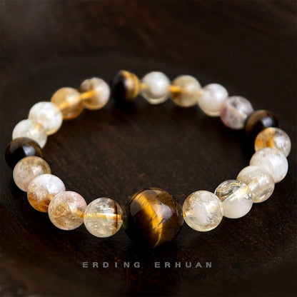 A廠【S253】天然石黃塔晶虎眼石原創設計新中式景區熱賣水晶手鍊民族風手飾女
 26.01-1